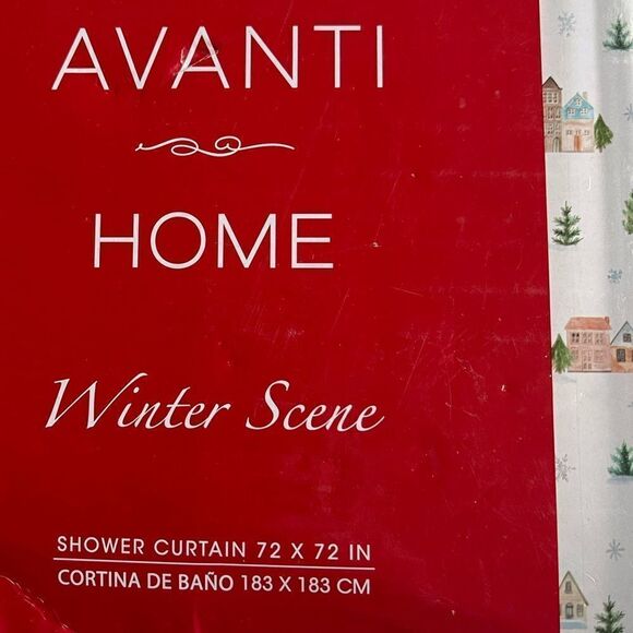 Avanti “Winter Scene” Holiday Town Shower Curtain NWT - Picture 4 of 7